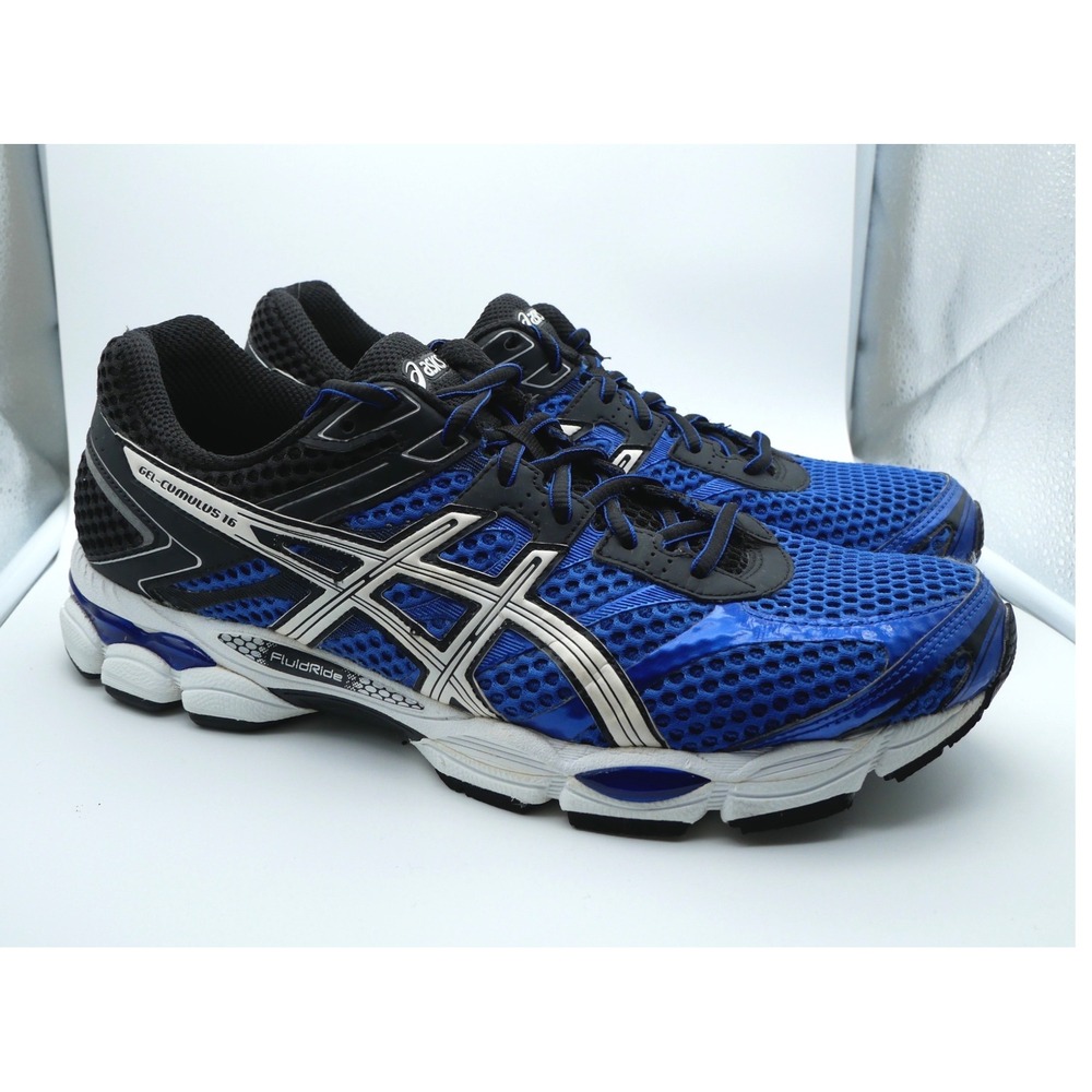 ASICS Gel-Cumulus 16 Mens Blue Black Running Shoes T439N Sneakers Size 11.5